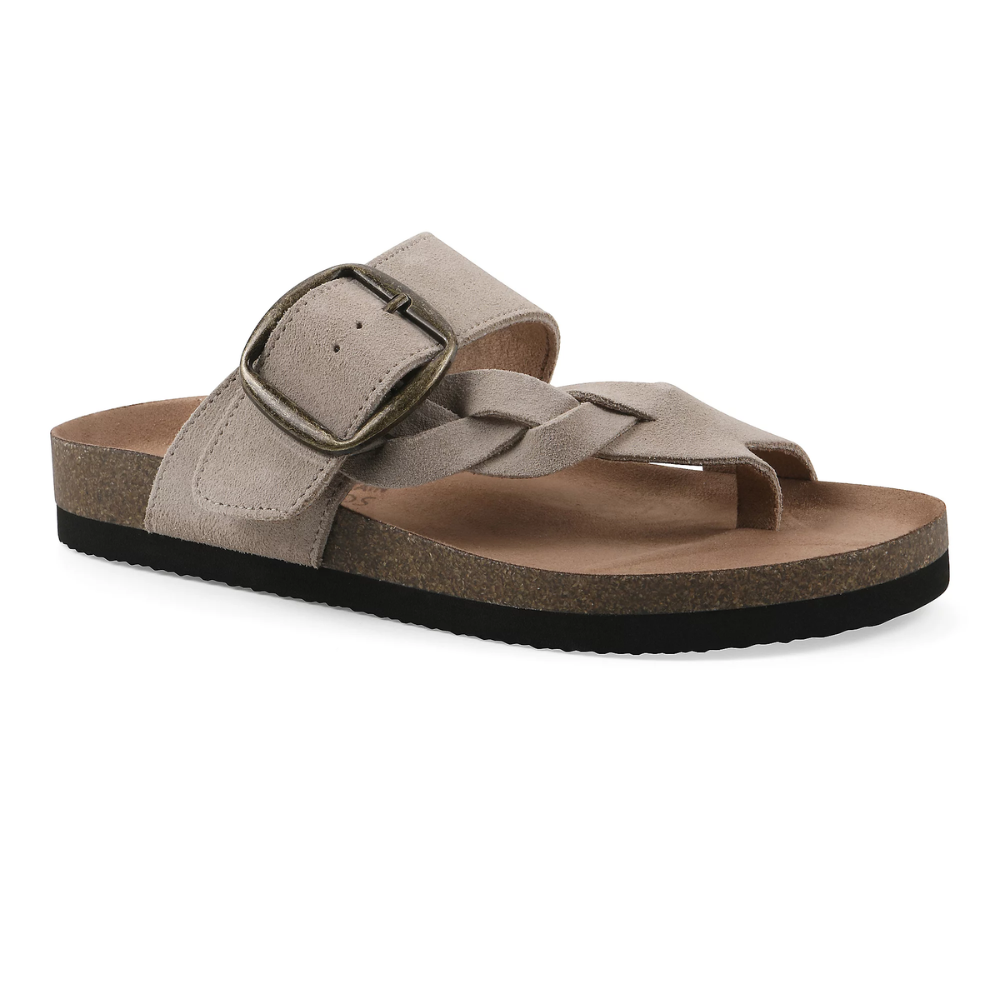 Comfortable Slide Sandals for Women with Double Buckle Strap Cork Footbed Open Toe Style