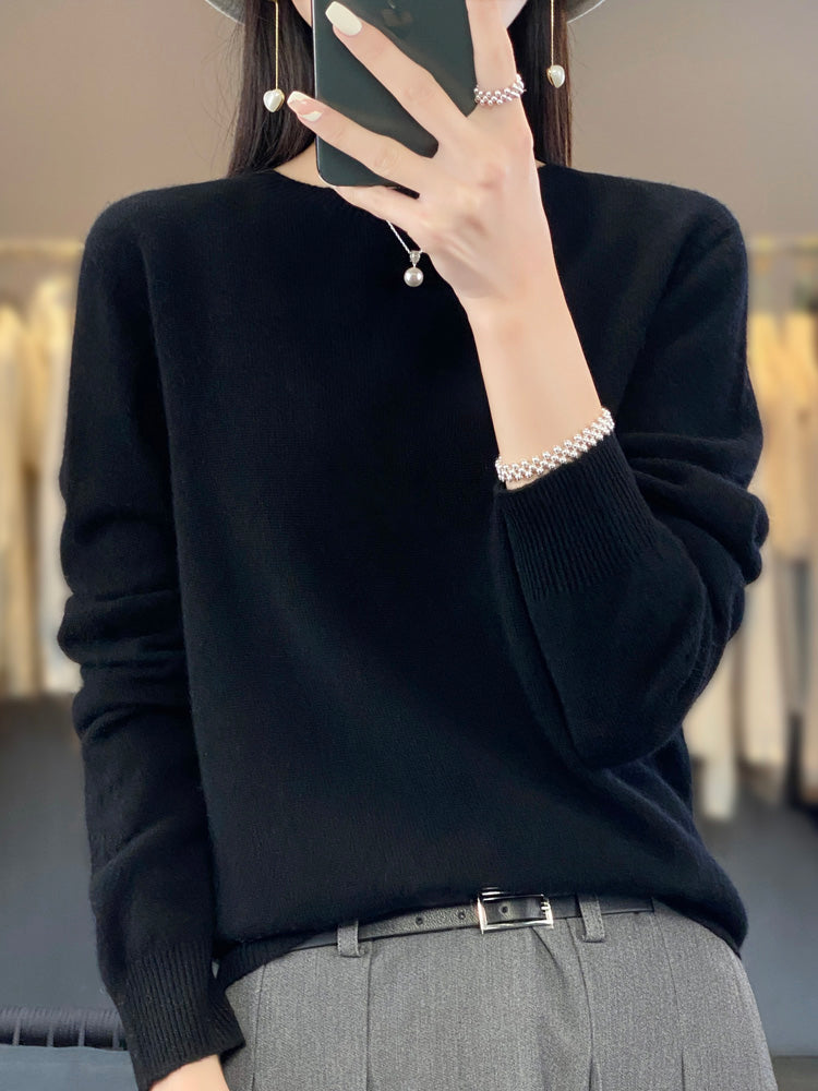 Fiona | Women's Classic Round Neck Long Sleeve Sweater