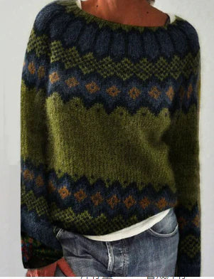 Harlow | Women's Fair Isle Boat Neck Sweater