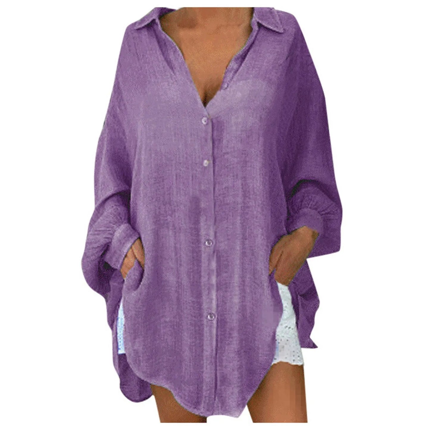 Brielle Button Front Tunic Blouse