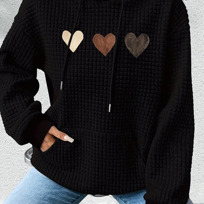 Graphic Print Hoodie, Drawstring Casual Hooded Sweatshirt for Fall And Spring, Women'S Clothing