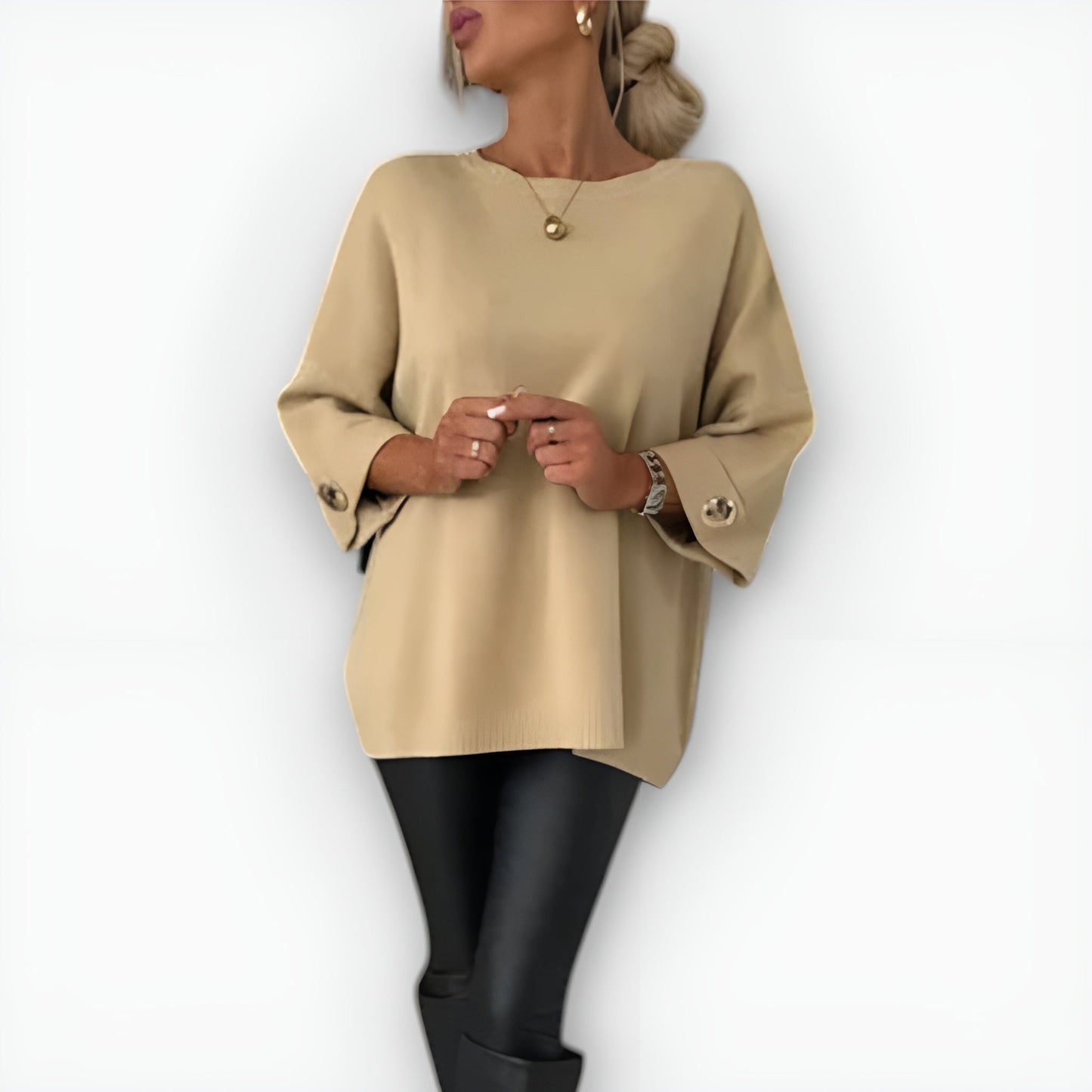 Women’s Sweater | Oversized Three-Quarter Sleeve