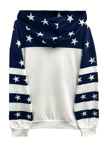 Women's Clothing Europe and the United States Autumn and Winter New Printed Hoodie Pull-out Sweater Casual Loose Hoodie