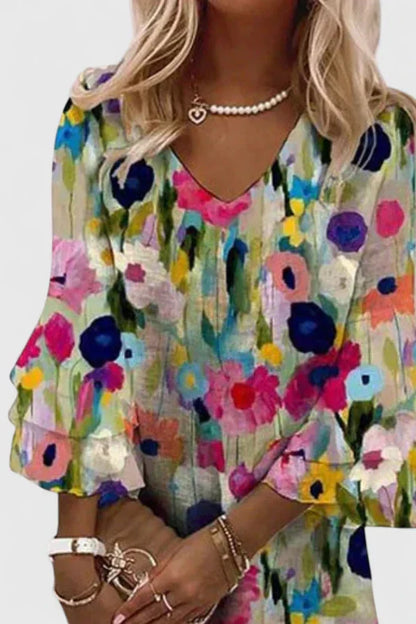 Women's Mini Sundress | V-Neck Bell Sleeve