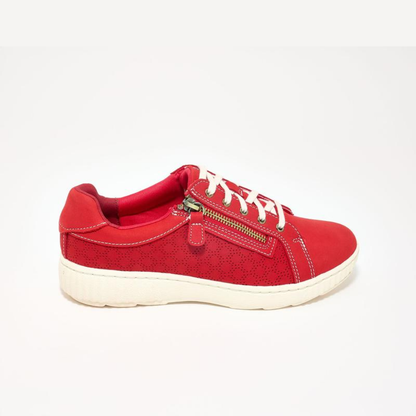 Comfortable Trainers for Women with Lace Up Side Zip Cushioned Low Top Casual Style