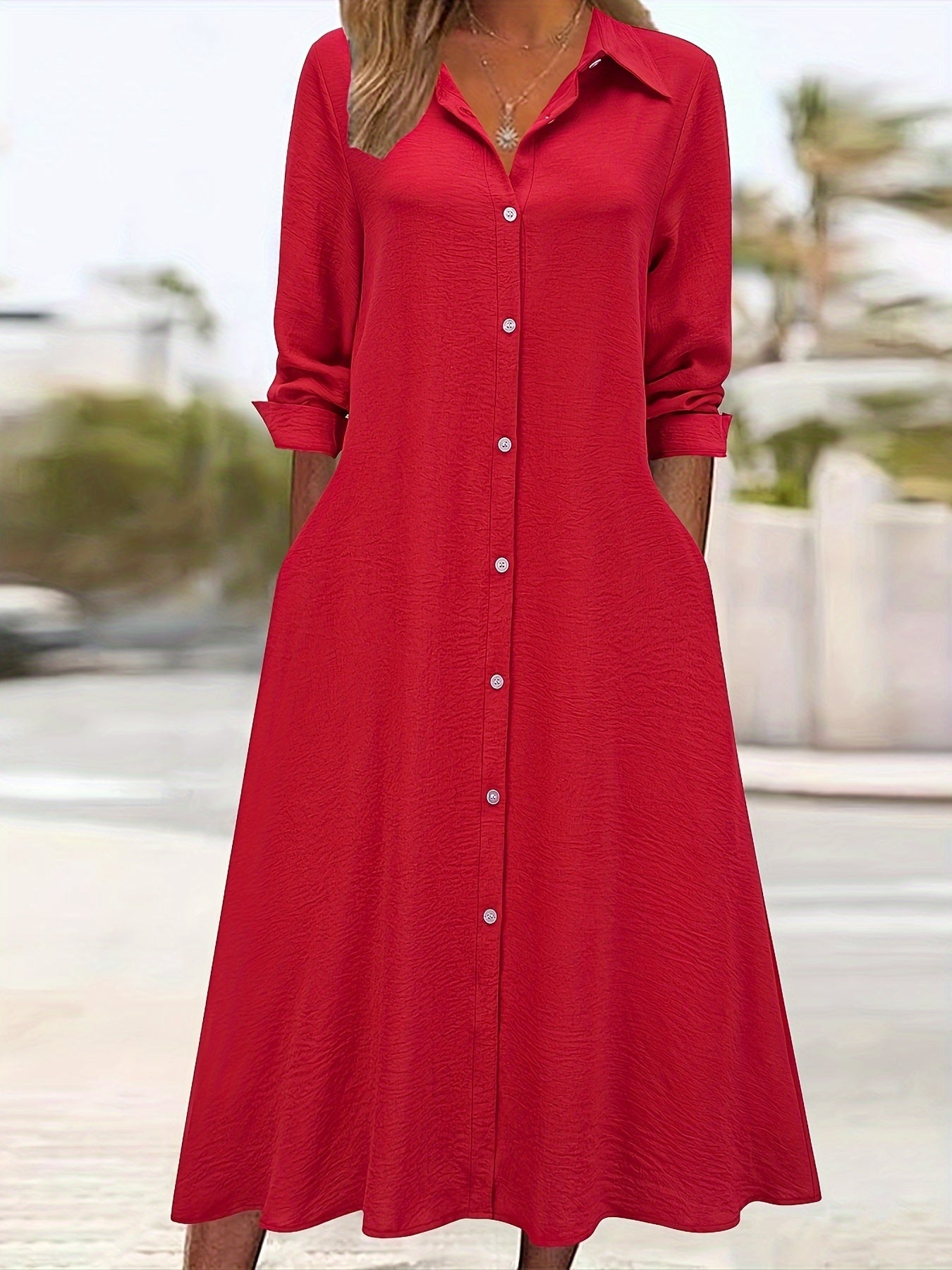 Fashion Women's Long Shirt Dress
