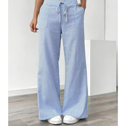 Amber | Striped Pant With Pockets