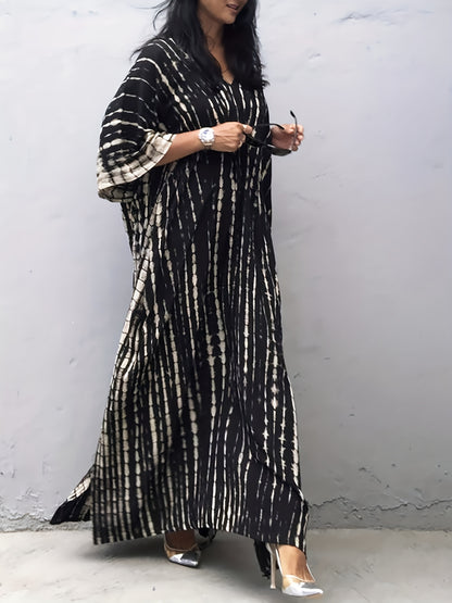 Plus Size Women's Beach Cover-Up Dress Kaftan, Large Summer Casual Beachwear