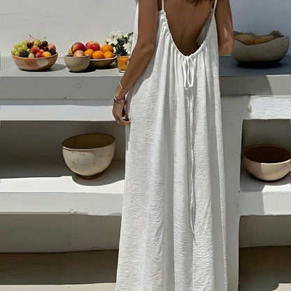 New camisole backless loose vacation style long home skirt dress for women