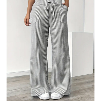 Amber | Striped Pant With Pockets
