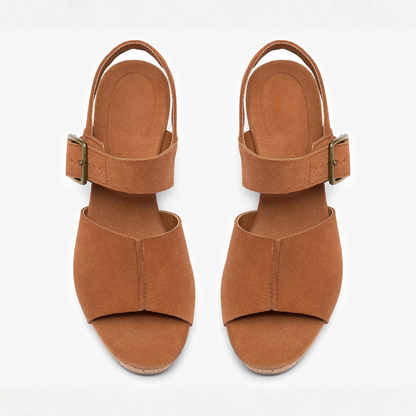 Comfortable Wedge Sandals for Women with Ankle Strap Open Toe Cork Platform Style