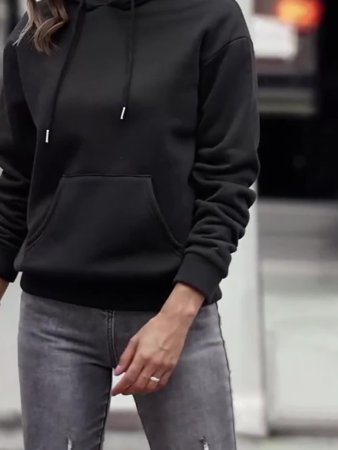 Women'S Casual Hooded Sweatshirt