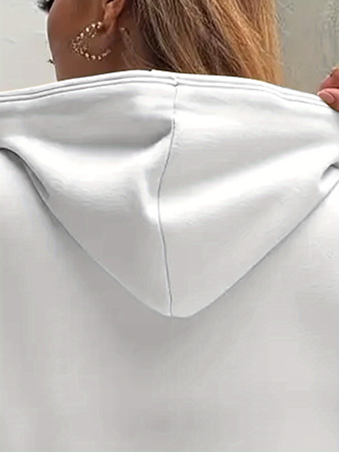 Women's Fashion Color Block Heart Pattern Casual Hooded Sweatshirt
