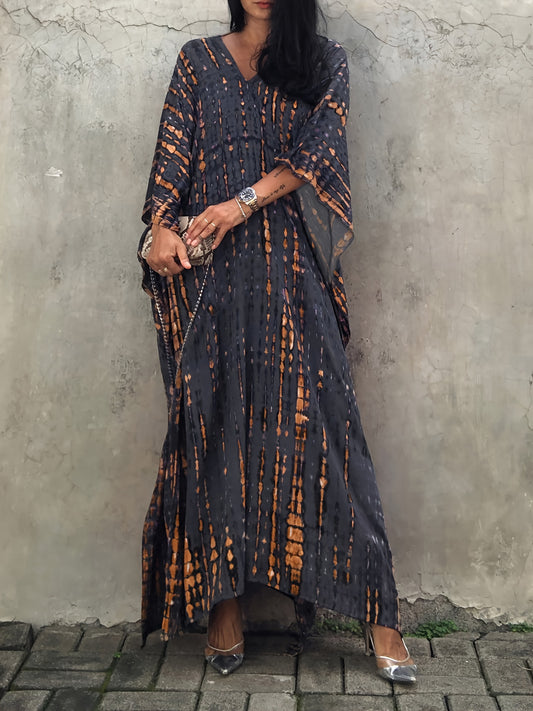 Plus Size Women's Beach Cover-Up Dress Kaftan, Large Summer Casual Beachwear