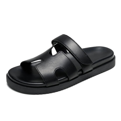 Comfortable Slide Sandals for Women with Cut Out Wide Strap Cushioned Footbed Open Toe Style