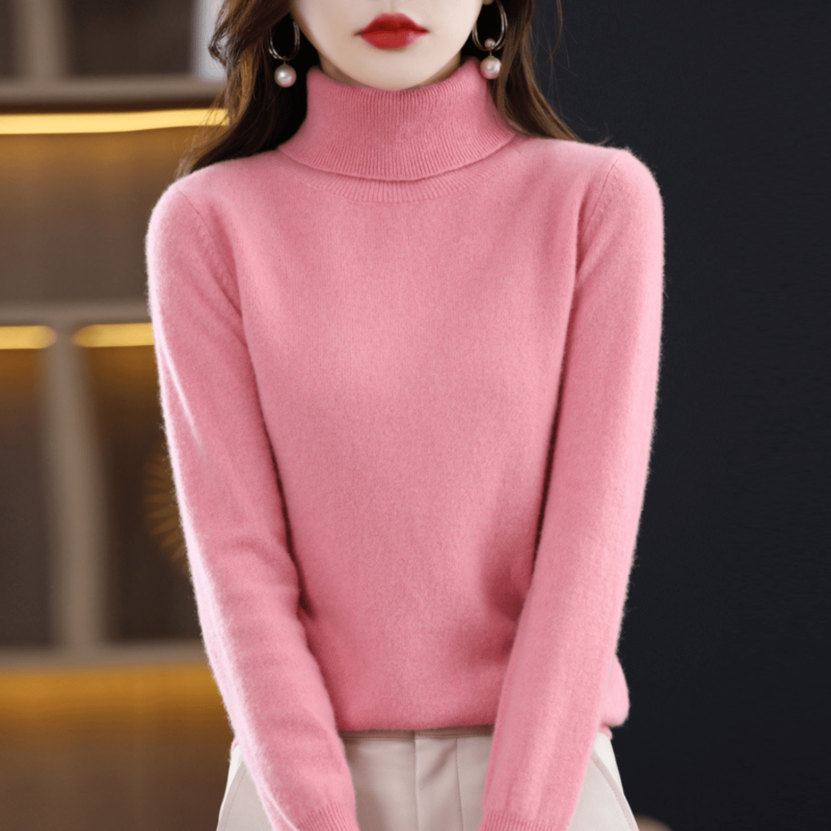 Margaux | Women's Fitted Turtleneck Long Sleeve Sweater