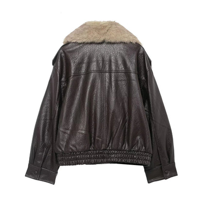 Soerana Faux Leather Jacket