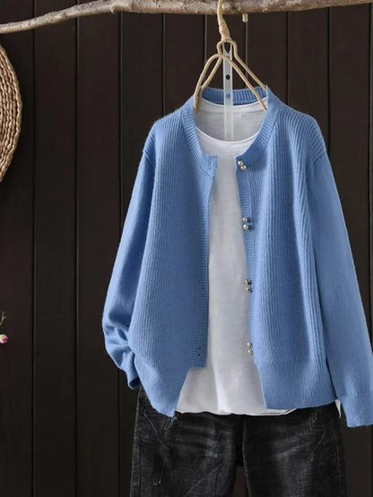 Women's Sweater | Button Front Ribbed Cuffs