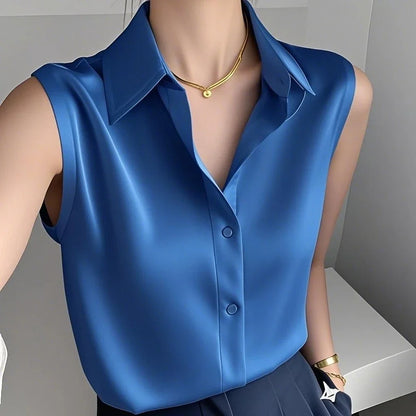 Aiyana Satin Sleeveless Blouse