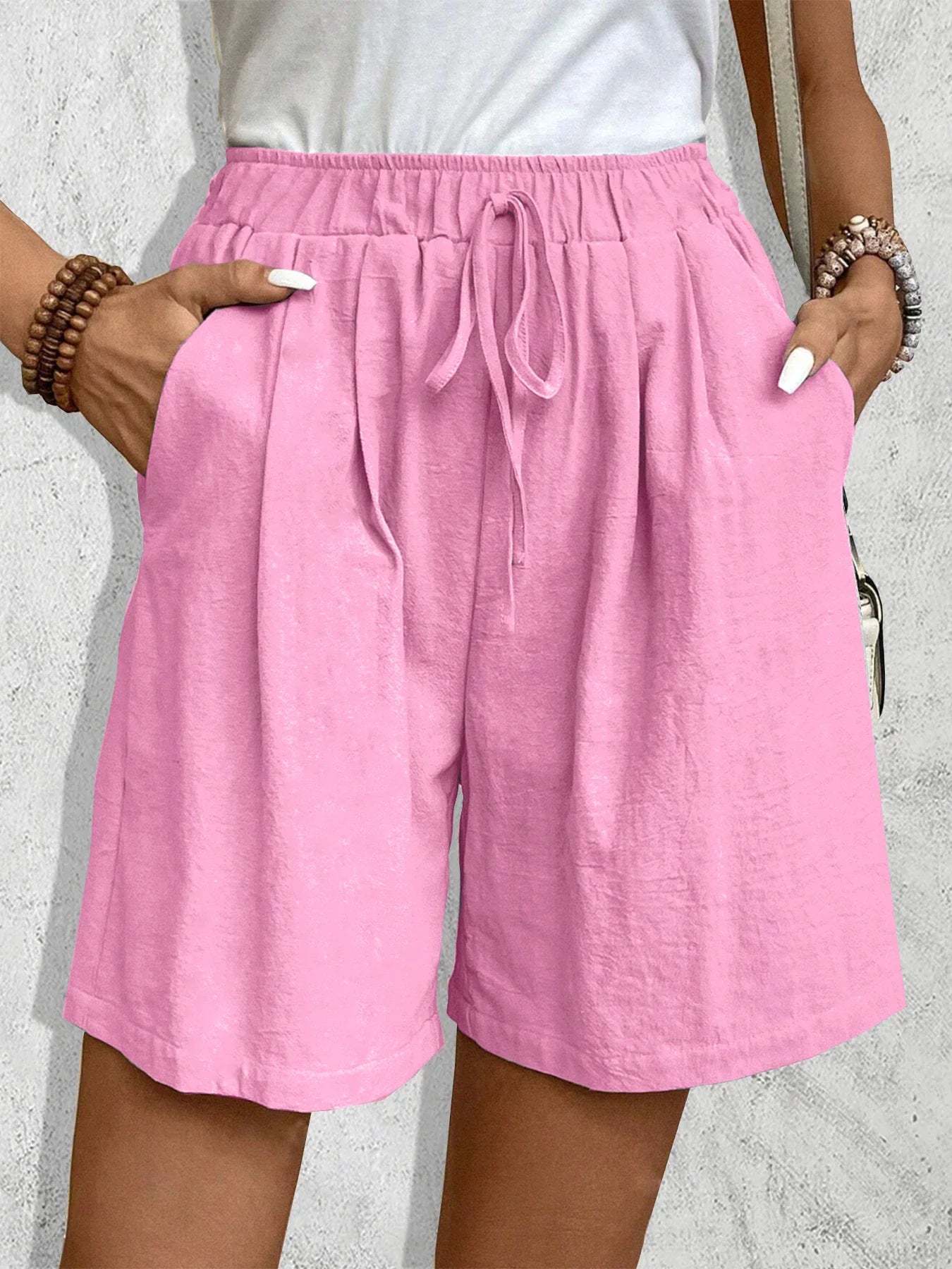Damen Bermudas Weites Bein | Mit Kordelzug