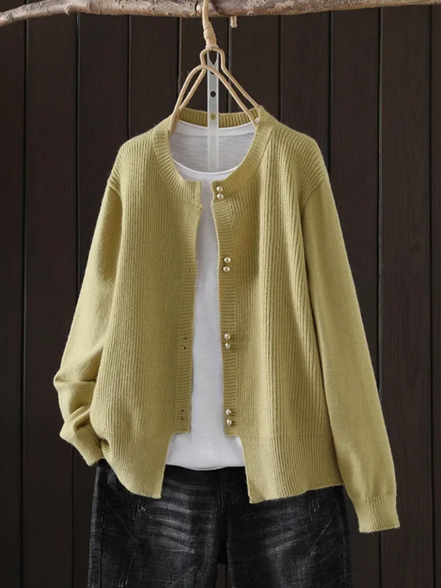 Women's Sweater | Button Front Ribbed Cuffs
