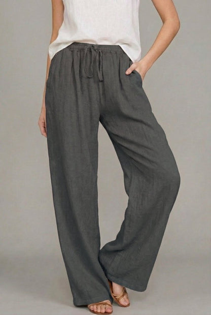 Anora | Women's Wide Leg Drawstring Elastic Waist Pants