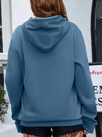 Fashion Hooded Sweatshirt For Women | Regular Fit, Heart Pattern, Drawstring Detail, Ideal For Fall/Winter