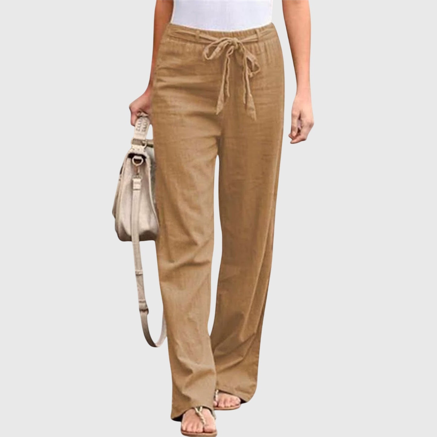 Dessa | Women's Belted High Waist Wide Leg Pants