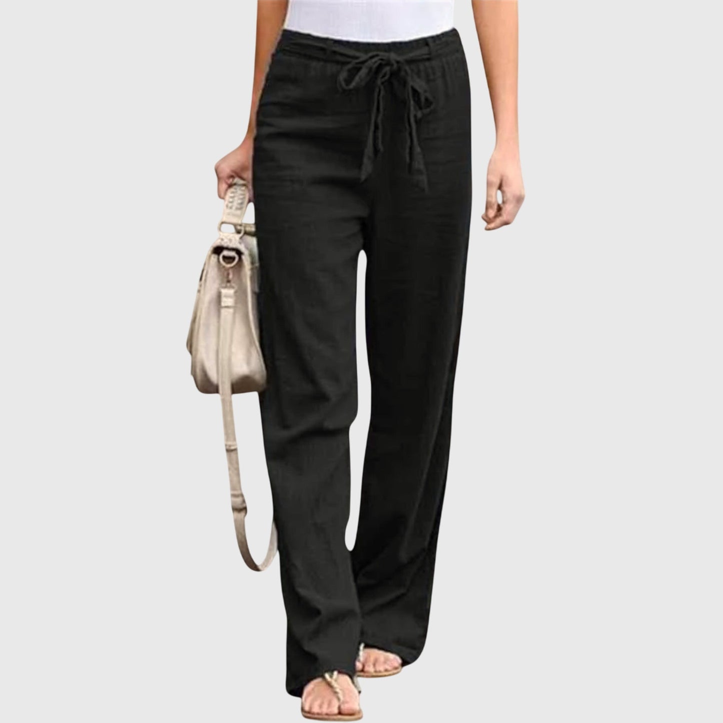 Dessa | Women's Belted High Waist Wide Leg Pants