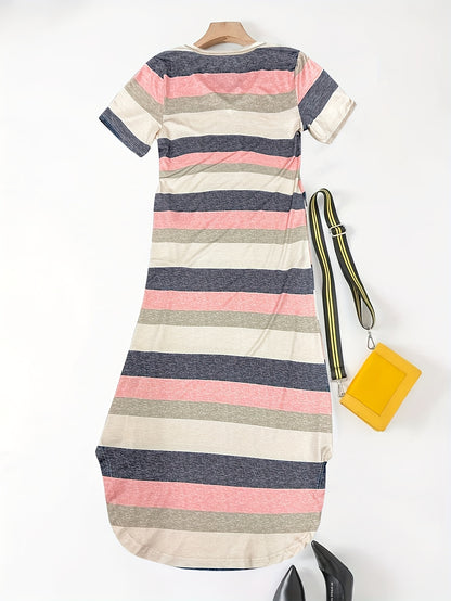 Women'S Elegant And Fashionable Striped Dress