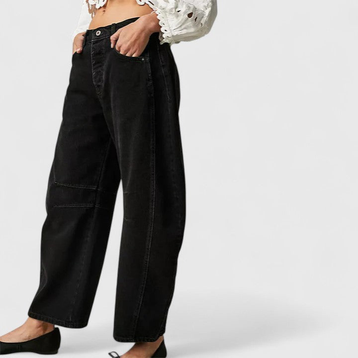 Dovina | Women's High Waist Barrel Leg Jeans