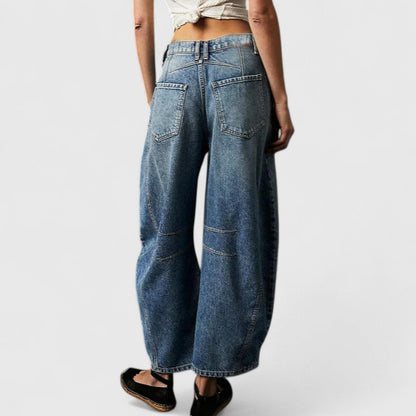Dovina | Women's High Waist Barrel Leg Jeans