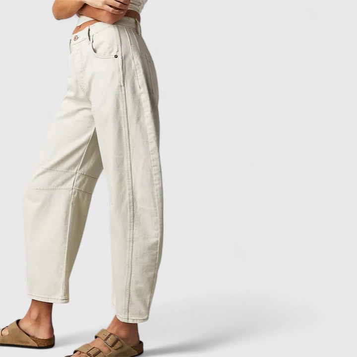 Dovina | Women's High Waist Barrel Leg Jeans