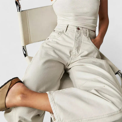 Dovina | Women's High Waist Barrel Leg Jeans