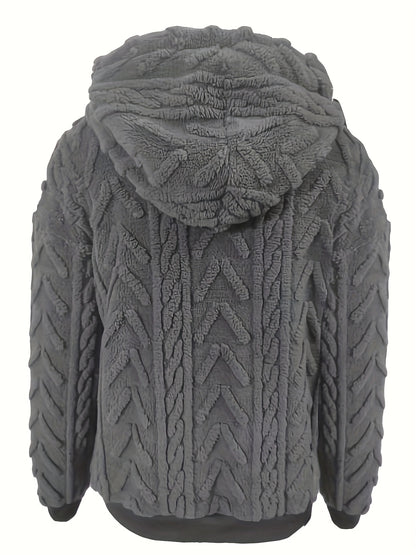 2025 Autumn And Winter Women'S New Fleece-Lined Comfortable Casual Solid Color Hoodie