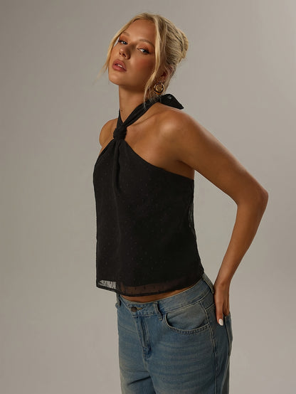 Targeted - Women'S Spring/Summer Solid Color Sexy Minimalist Casual Daily Wear Sleeveless Slim Fit Halter Top Vest