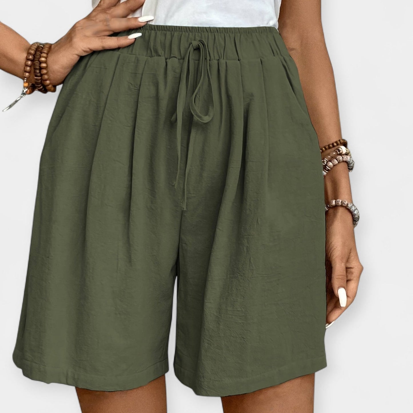 Priya | Women's Elastic Waist Drawstring Shorts