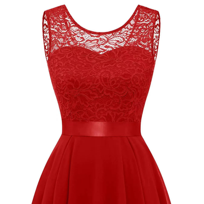 Vanya | Women's Lace High Low Sleeveless Midi Dress