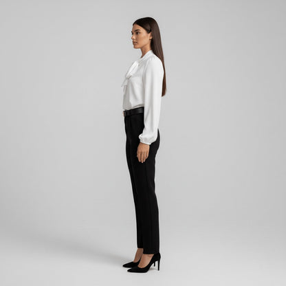 Penelope | Women's Relaxed-Fit Bow-Tie Neck Long-Sleeve Blouse